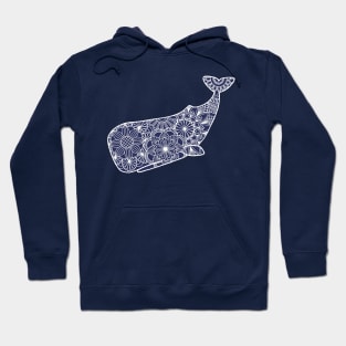 Whale (blue and white) Hoodie